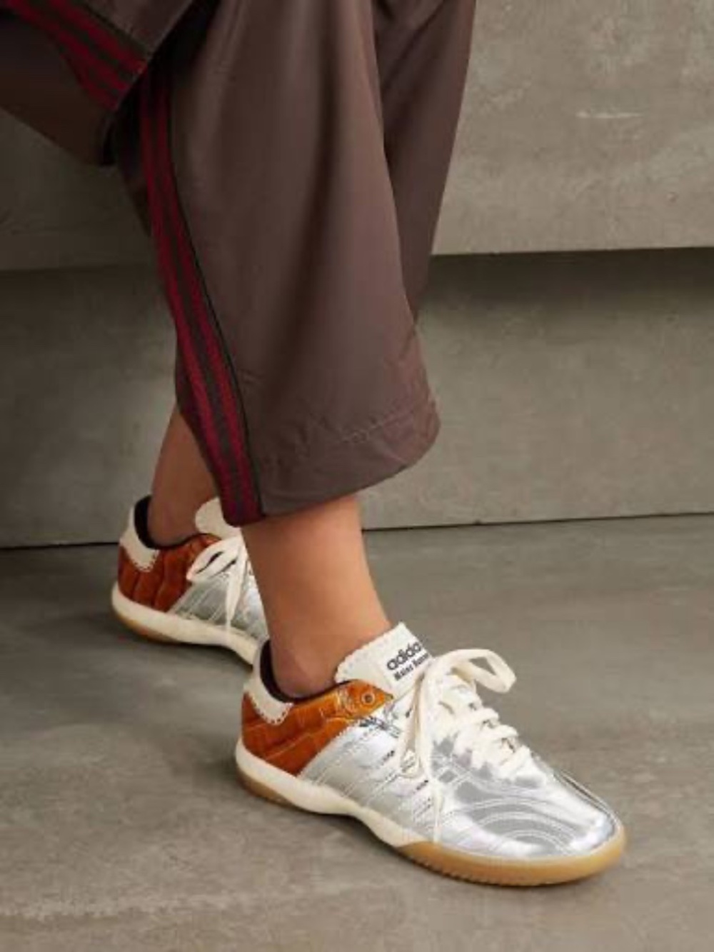 ADIDAS ORIGINALS + Wales Bonner Samba Millennium paneled croc-effect and metalli - Picture 3 of 7